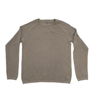 Jack & Jones Men's JJEHILL Crew Neck cotton Jumper in Oatmeal Beige Size XL